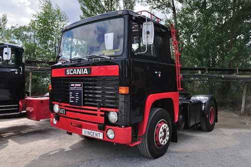 Foto: © Werner Pietschmann Scania 141 beim Oldtimer-Nutzfahrzeugtreffen 2016 im Kieswerk Ebenhöh