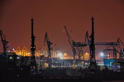 Schiffswerft Bloom & Voss im Hamburger Hafen