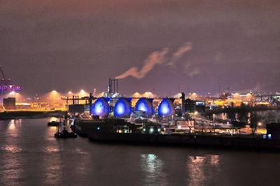 Hauptklärwerk Köhlbrandhöft im Hamburger Hafen