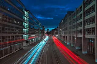 Langzeitbelichtung der Landsberger Straße in München